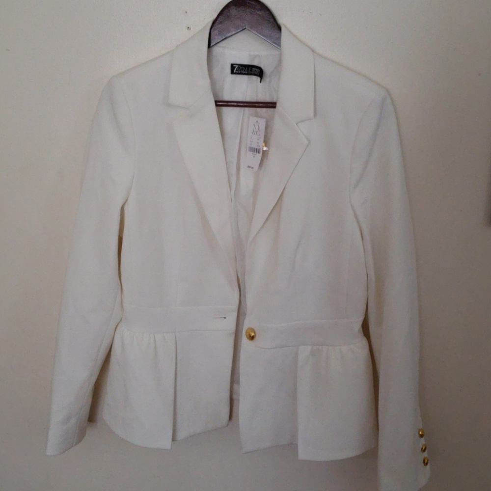 NY&Co Winter White Peplum Blazer
